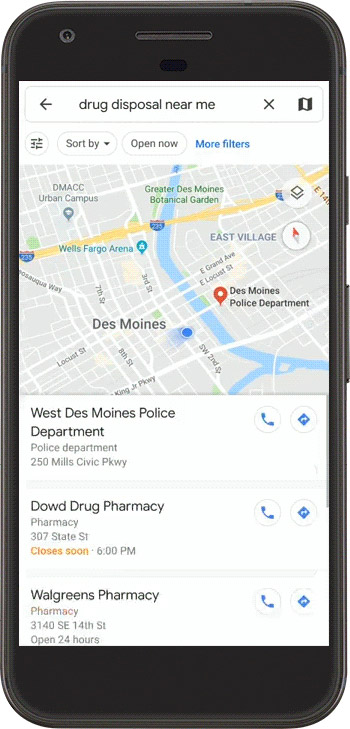 Drug disposal near you with google maps