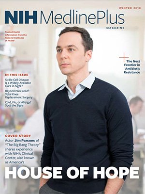 Jim Parsons on the cover of the Winter 2018 Issue of NIH MedlinePlus Magazine