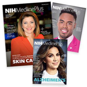 Cover of NIH MedlinePlus Magazine from issues featuring Norah O'Donnell, and Rashad Jennings