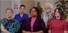 Sister Study recruiters    : (front row, left to right) Catherine Andrews, Carrissa Dixon, and Mary Quezada; (back row, left to right) Lourdes Suárez and Sara Williams.