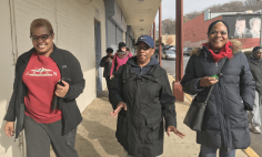 D.C. resident Deborah Nix, left, helps lead a walking program with NIH. 