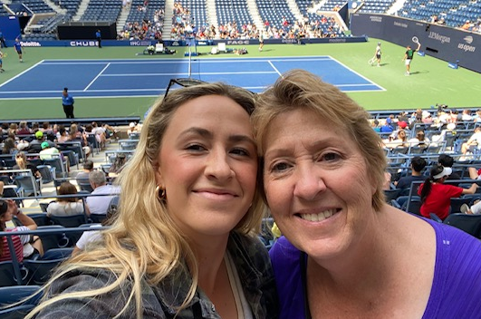 Kelsey Christensen and Sally Christensen at the U.S. Open Fan Week.