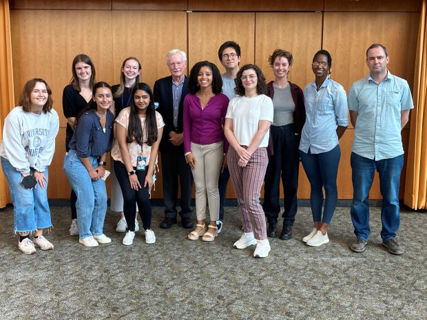 Dr. George Koob with a lab group.